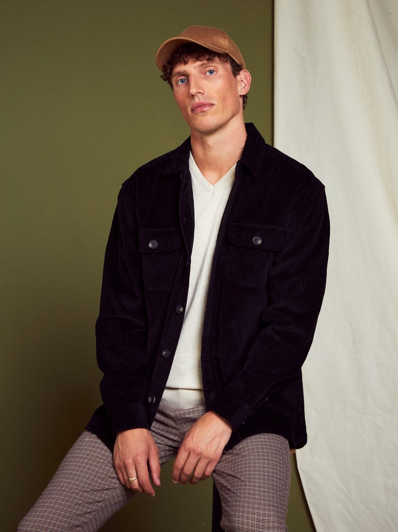 Overshirt van corduroy ZWART - Kiabi