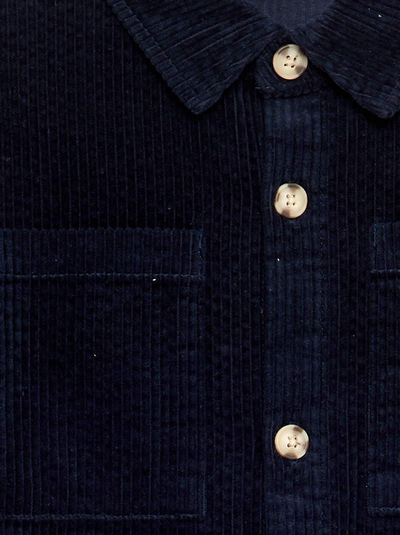 Overshirt van ribfluweel Blauw - Kiabi