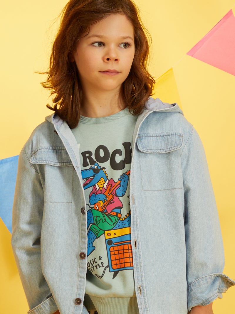 Overshirt van spijkerstof BLAUW - Kiabi
