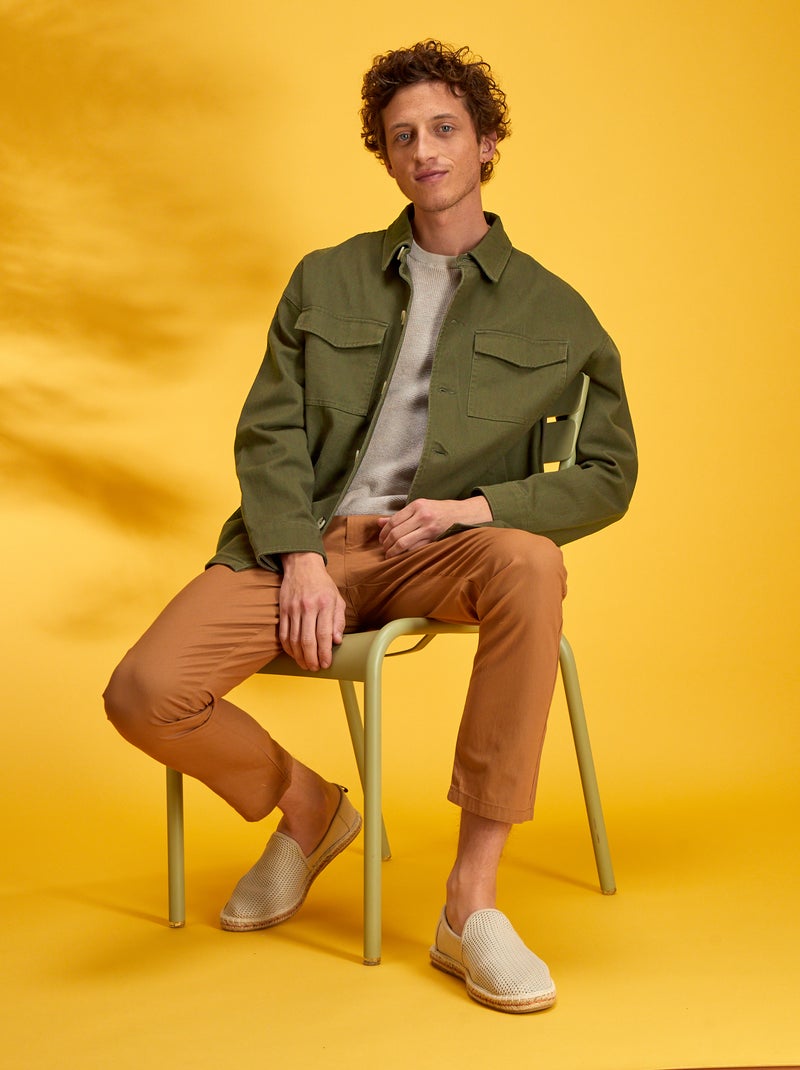 Overshirt van spijkerstof KAKI - Kiabi
