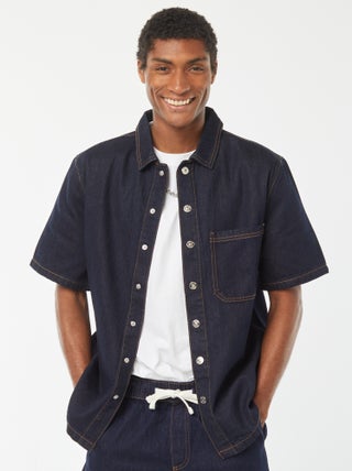 Overshirt van spijkerstof met zak