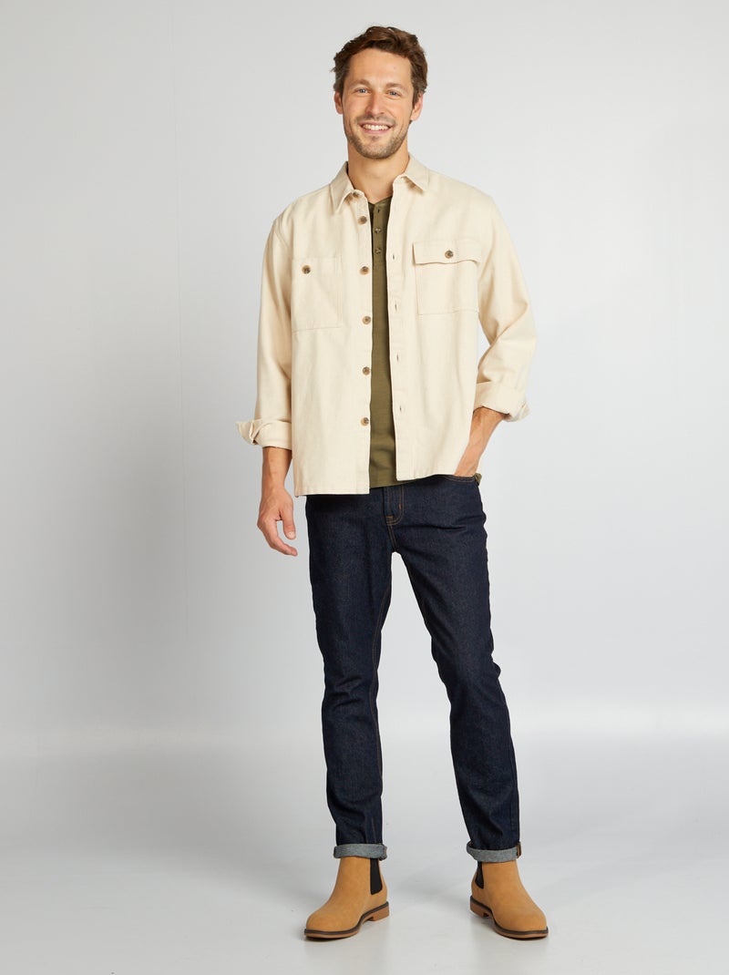 Overshirt van twill WIT - Kiabi