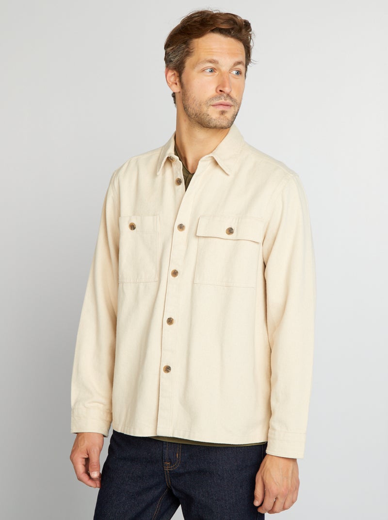 Overshirt van twill WIT - Kiabi