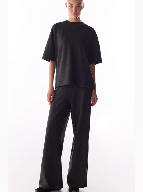 Oversize blouse met warm melange dessin en korte mouwen penti - Kiabi