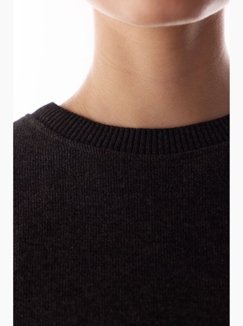 Oversize blouse met warm melange dessin en korte mouwen penti - Kiabi
