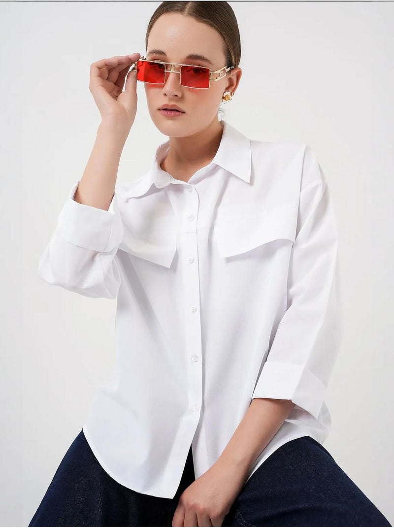Oversize shirt met zakdetail bdart Wit - Kiabi