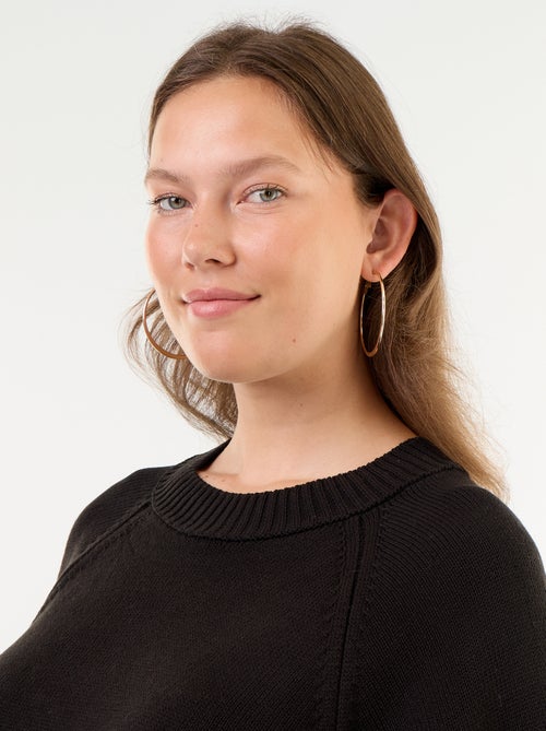 Oversize trui van tricot met korte mouwen - Kiabi
