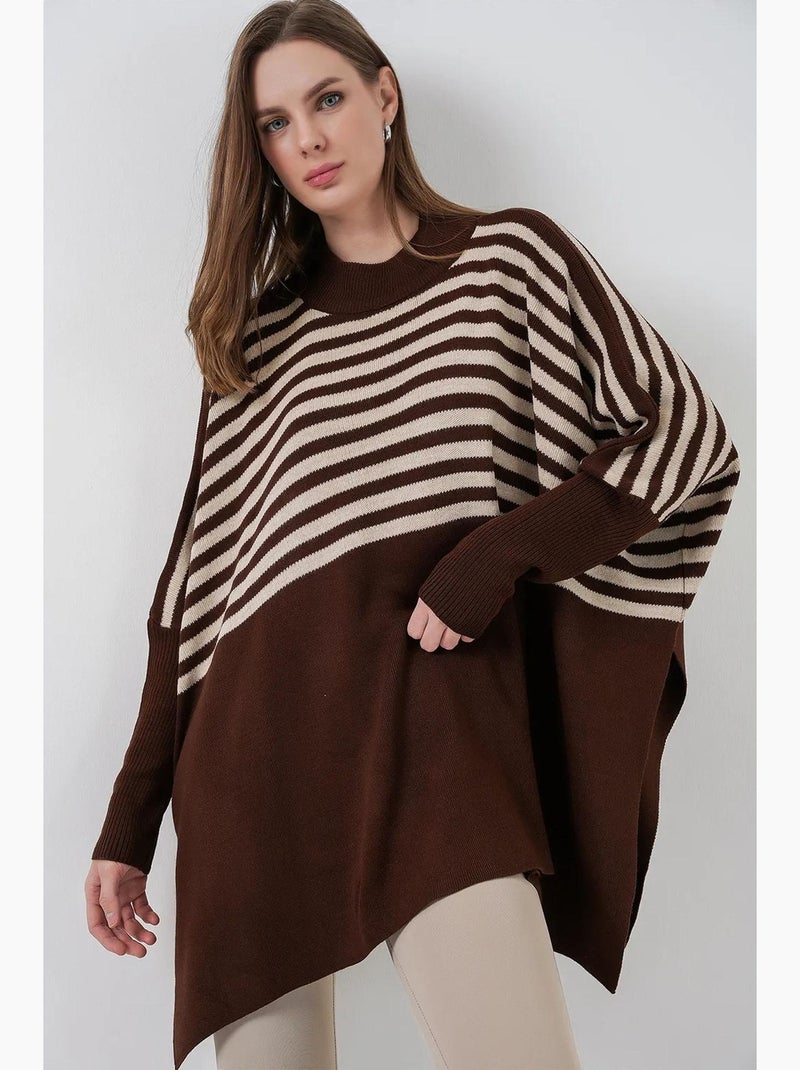 Oversized acryl trui met ronde hals bdart Bruin - Kiabi