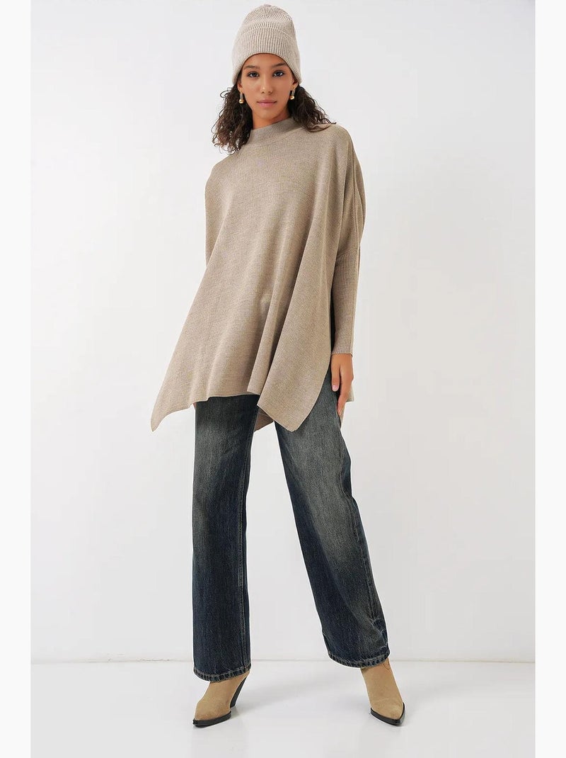 Oversized acryl trui met ronde hals bdart Klei-beige - Kiabi