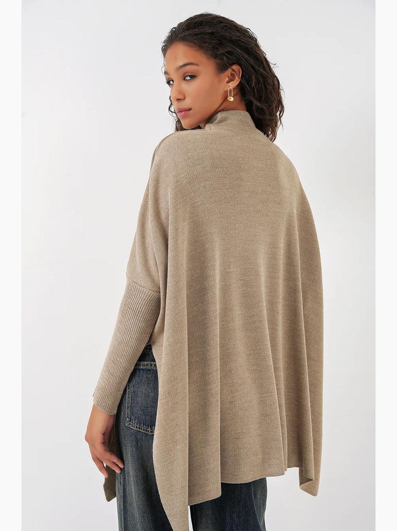 Oversized acryl trui met ronde hals bdart Klei-beige - Kiabi