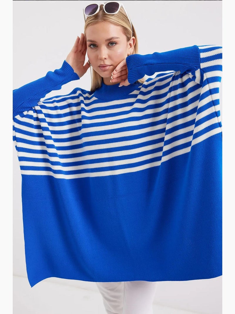 Oversized acryl trui met ronde hals bdart Kobaltblauw - Kiabi