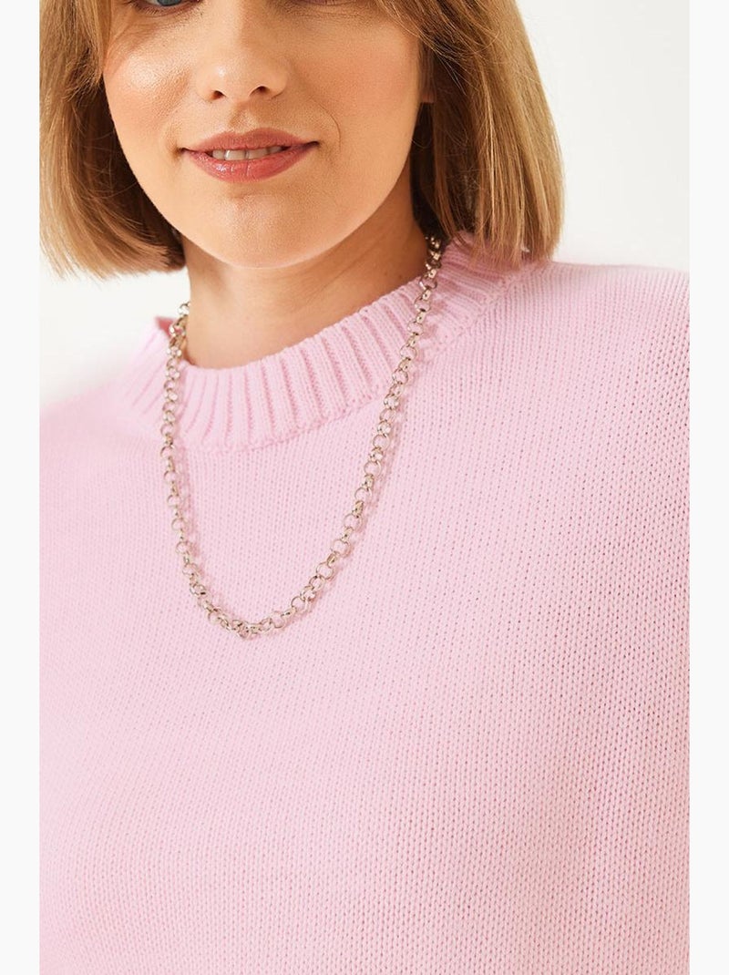 Oversized basic gebreide trui lucci Lichtroze - Kiabi