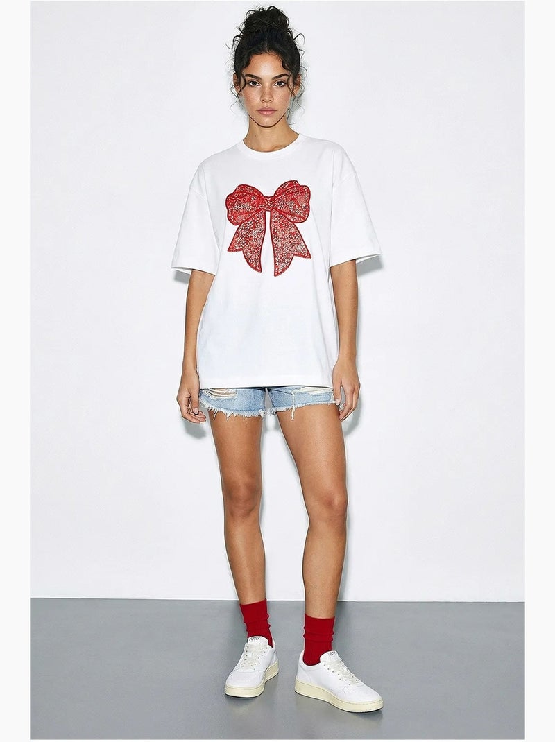 Oversized bedrukt katoenen t-shirt lucci Rood - Kiabi