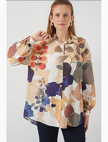 Oversized bloemenoverhemd met knoopsluiting bdart