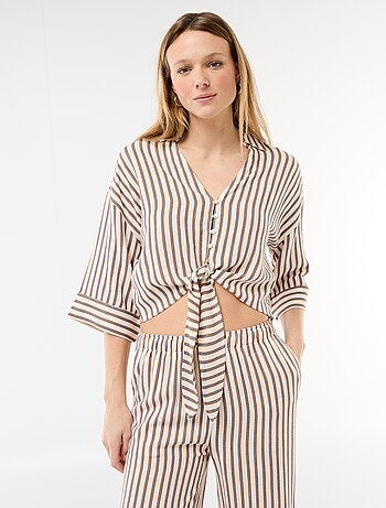 Oversized blouse met knoopdetail