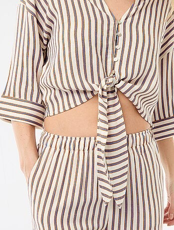 Oversized blouse met knoopdetail
