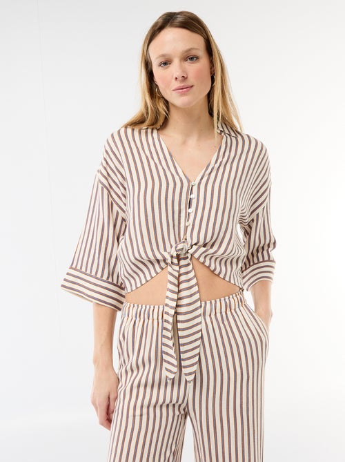 Oversized blouse met knoopdetail - Kiabi