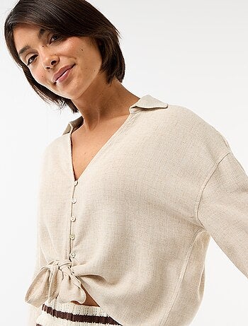 Oversized blouse met knoopdetail