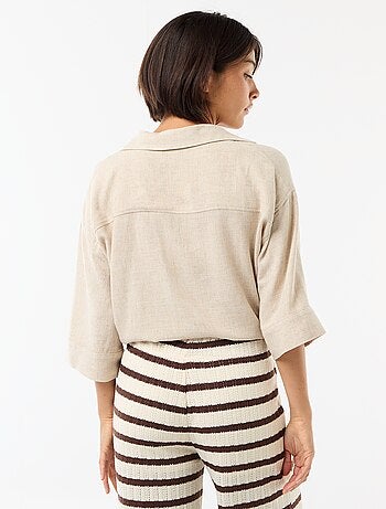 Oversized blouse met knoopdetail