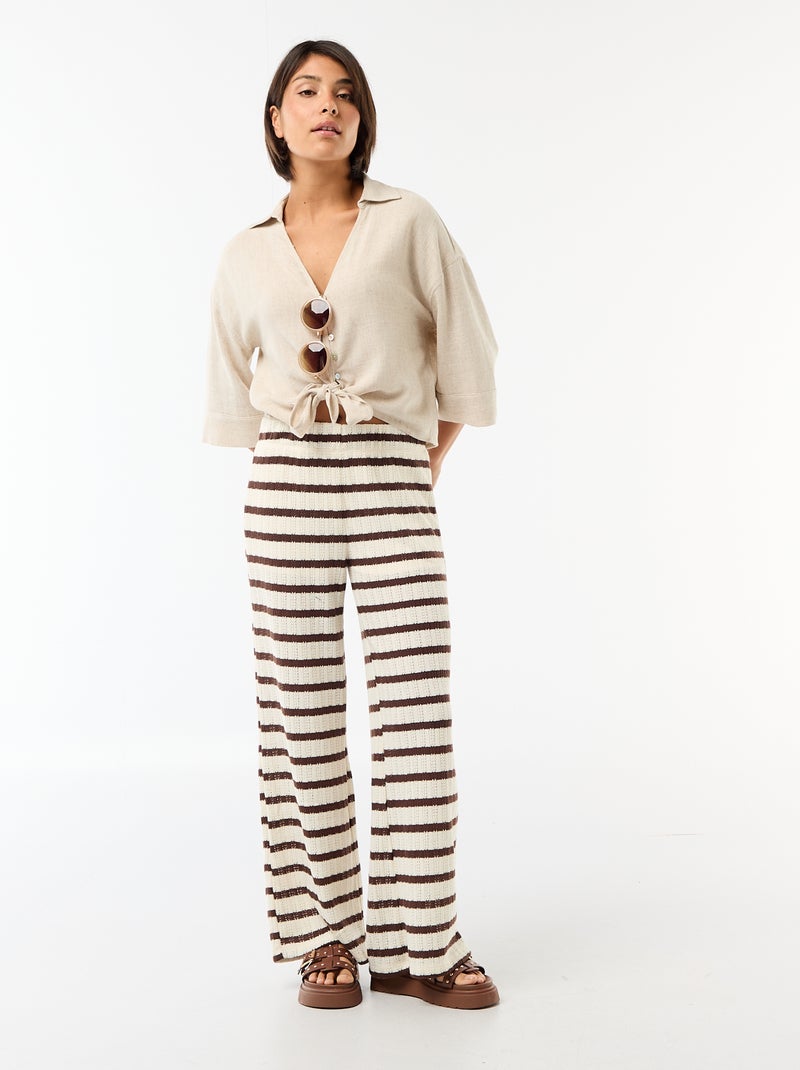 Oversized blouse met knoopdetail Biege - Kiabi