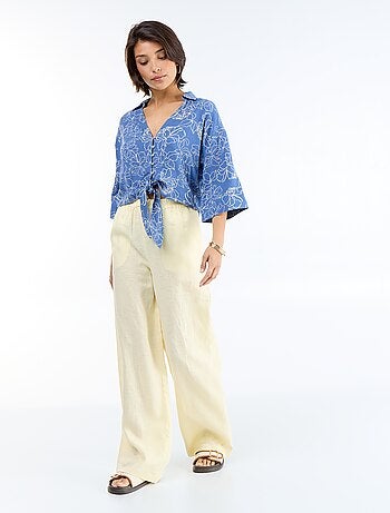 Oversized blouse met knoopdetail
