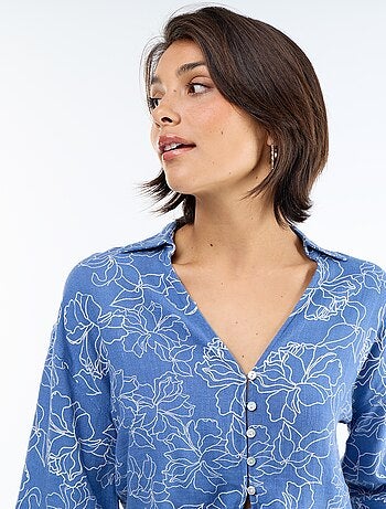 Oversized blouse met knoopdetail