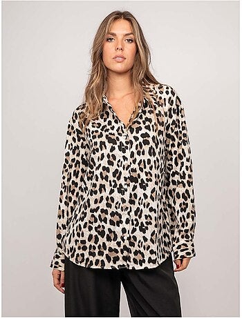 Oversized blouse met luipaardprint oressa