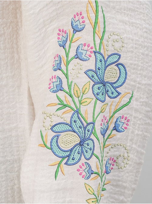 Oversized blouse van crêpe met borduursel bdart - Kiabi
