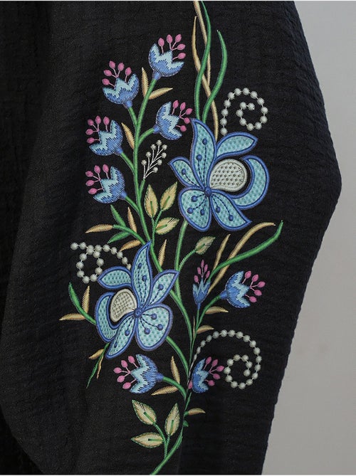 Oversized blouse van crêpe met borduursel bdart - Kiabi