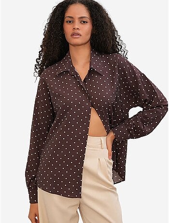 Oversized blouse van crêpe met stippen bdart