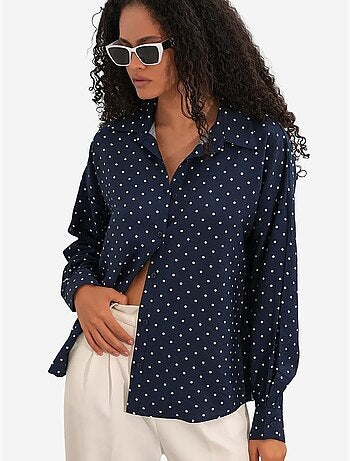 Oversized blouse van crêpe met stippen bdart