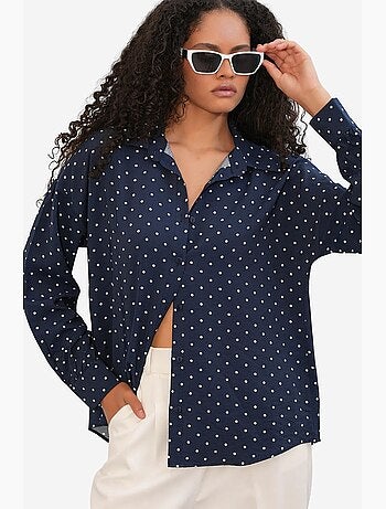 Oversized blouse van crêpe met stippen bdart