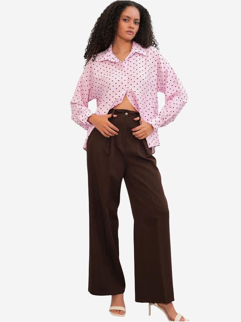 Oversized blouse van crêpe met stippen bdart Roze - Kiabi