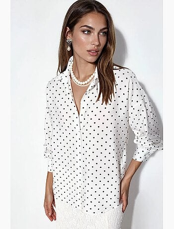 Oversized blouse van crêpe met stippen bdart