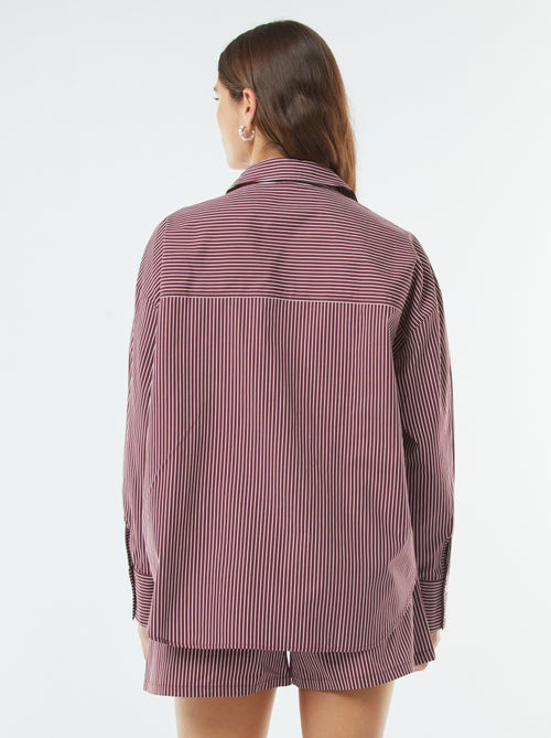 Oversized blouse van gestreepte popeline - Kiabi