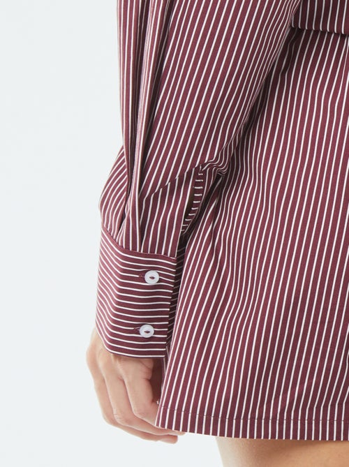 Oversized blouse van gestreepte popeline - Kiabi