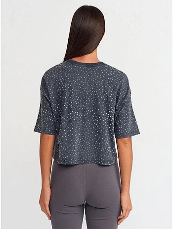 Oversized cropped t-shirt met ronde hals dilvin