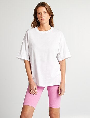 Oversized, effen T-shirt met korte mouw