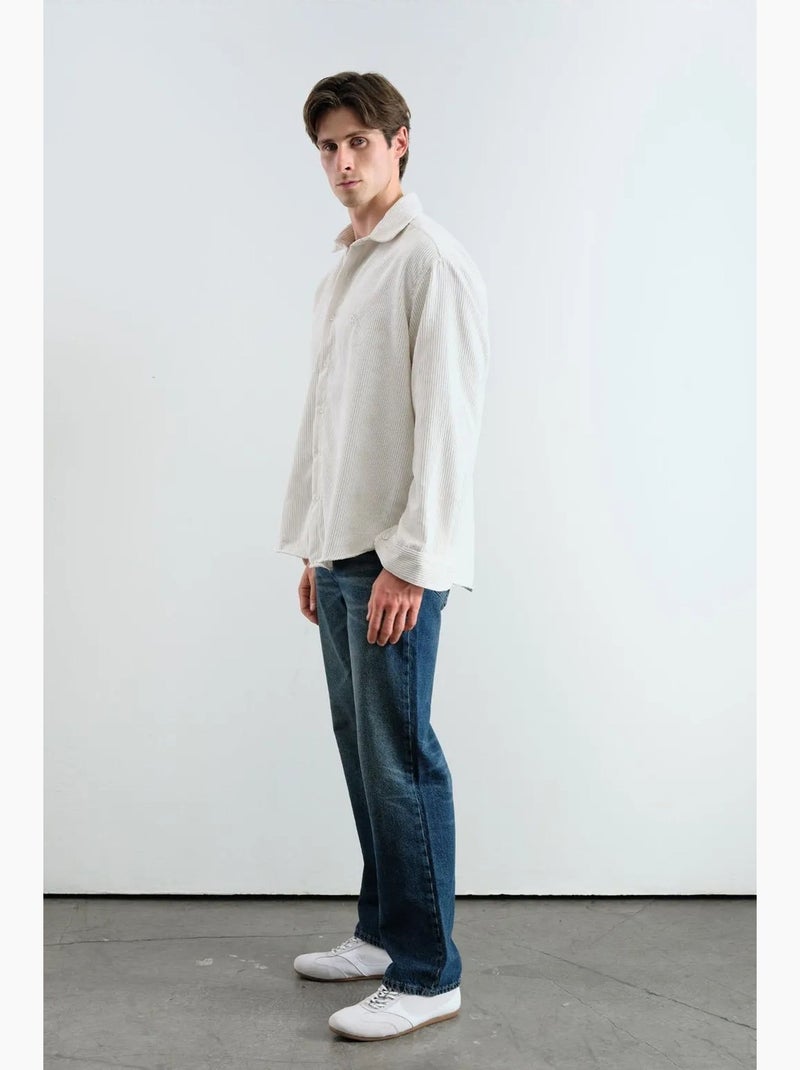Oversized fluwelen overhemd giesto Wit - Kiabi