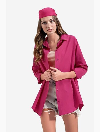 Oversized gebloemd poplin overhemd met knoopsluiting bdart