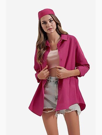 Oversized gebloemd poplin overhemd met knoopsluiting bdart