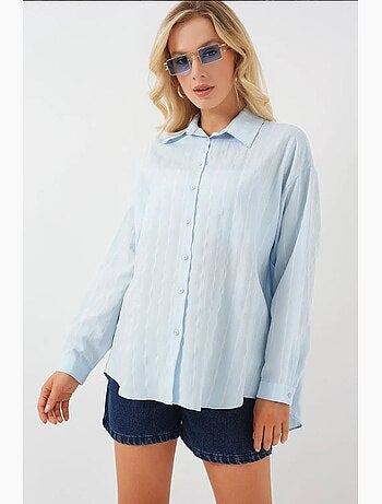 Oversized gebloemd poplin overhemd met knoopsluiting bdart