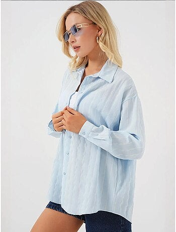 Oversized gebloemd poplin overhemd met knoopsluiting bdart