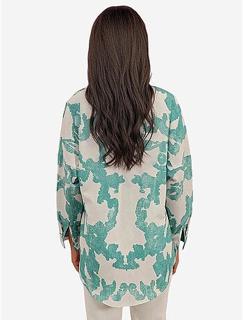 Oversized gebloemd poplin overhemd met knoopsluiting bdart