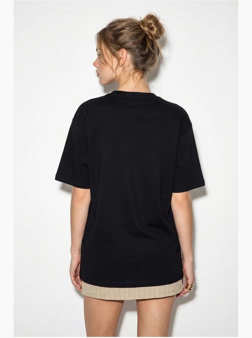 Oversized geborduurd t-shirt met pailletten en ronde hals lucci - Kiabi