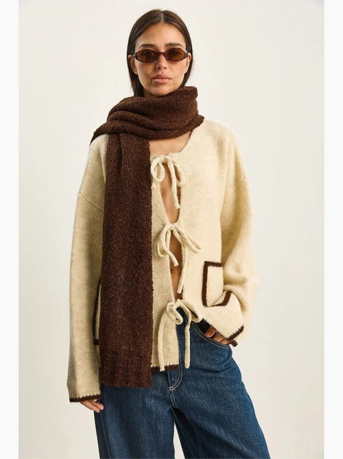 Oversized gebreid vest met striksluiting lucci - Kiabi Oversized gebreid vest met striksluiting lucci - Kiabi