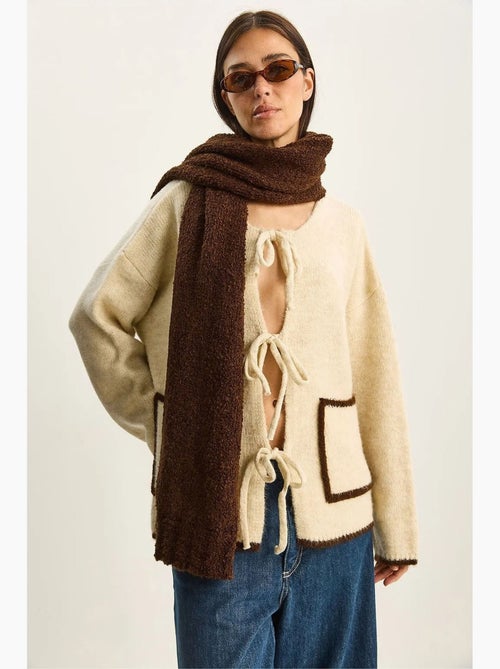 Oversized gebreid vest met striksluiting lucci - Kiabi Oversized gebreid vest met striksluiting lucci - Kiabi