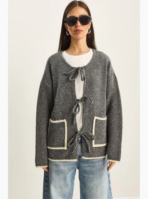 Oversized gebreid vest met striksluiting lucci - Kiabi Oversized gebreid vest met striksluiting lucci - Kiabi