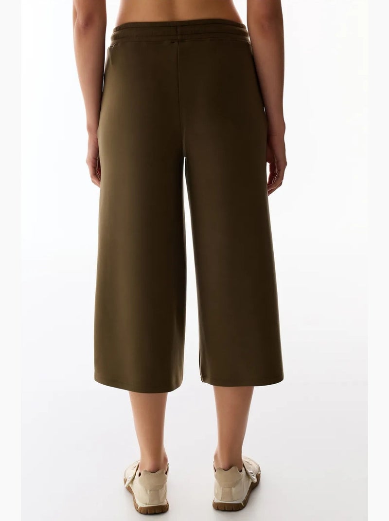 Oversized gebreide culotte short met middelhoge taille penti Kaki - Kiabi