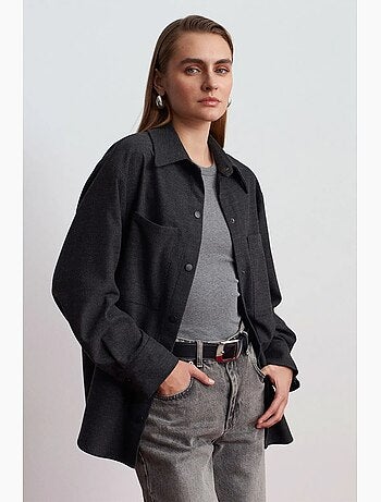 Oversized gebreide overshirt met lange mouwen dilvin